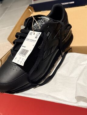 Reebok Classic Leather CLIP IN BLK Sz 8W NWT
